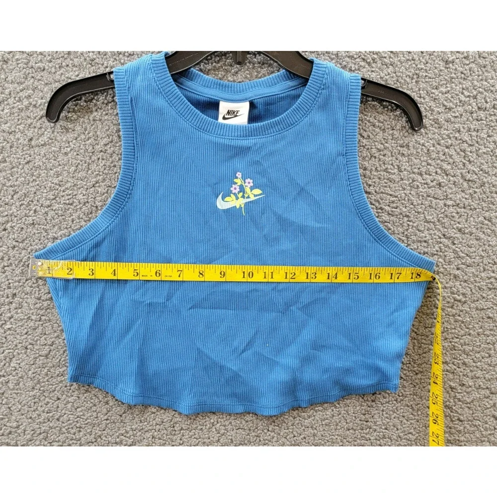 Nike Sportswear Essentials Ribbed Crop Tank Top Women's L Star Blue Pullover - Picture 7 of 15